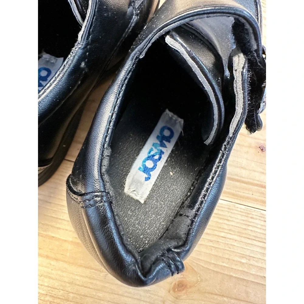 Josmo Black Leather Buckle Strap Loafers Dress‎ Shoes Kid's Size 8